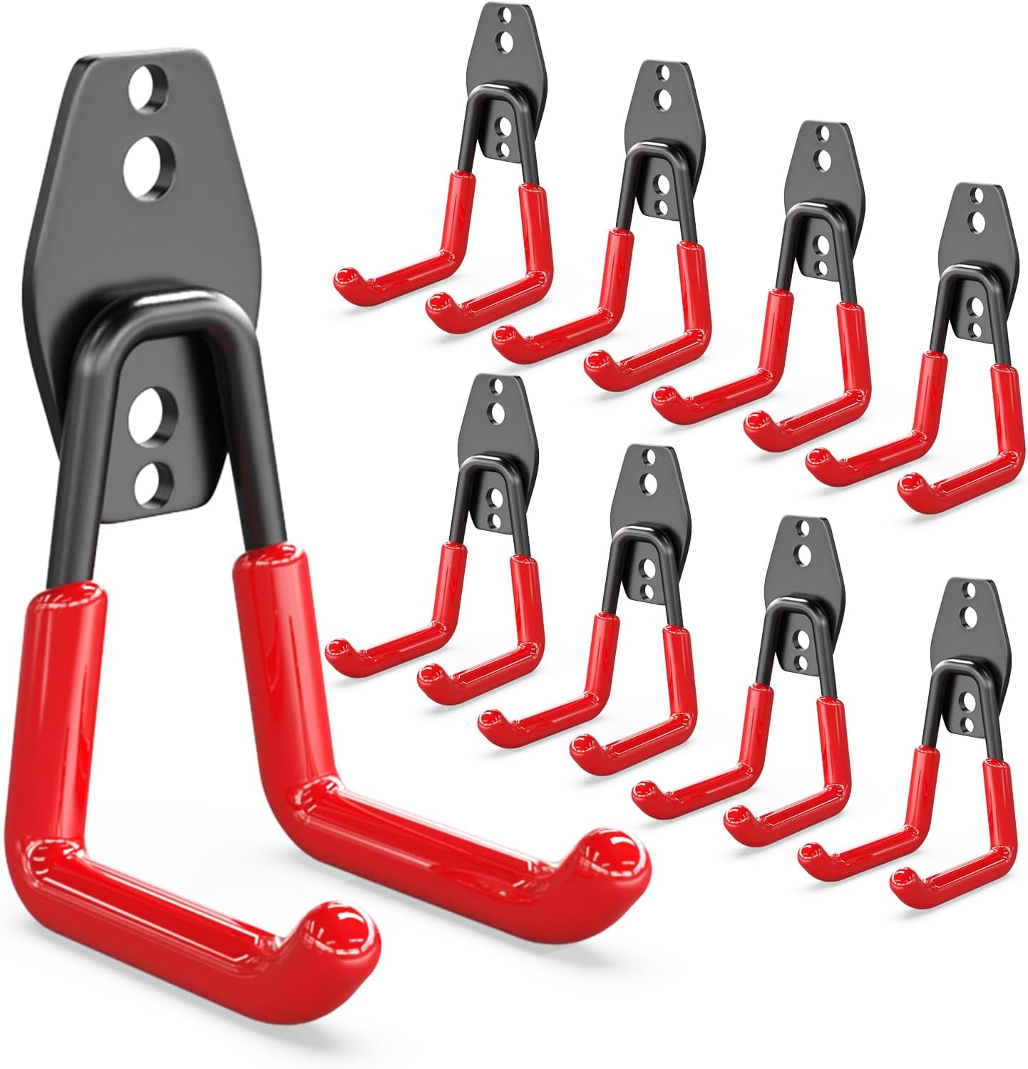 Ganchos garaje resistentes pack 8 soporte acero 22lb