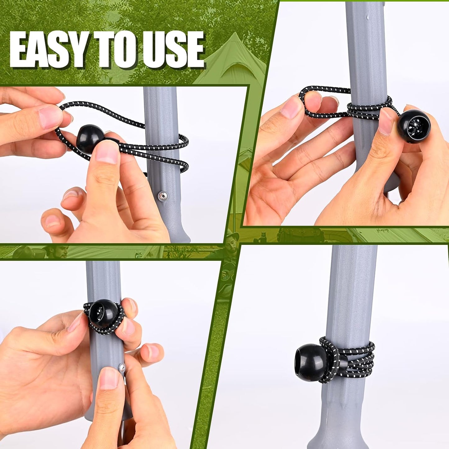 Cuerda elástica resistente UV multifunción 12pulg