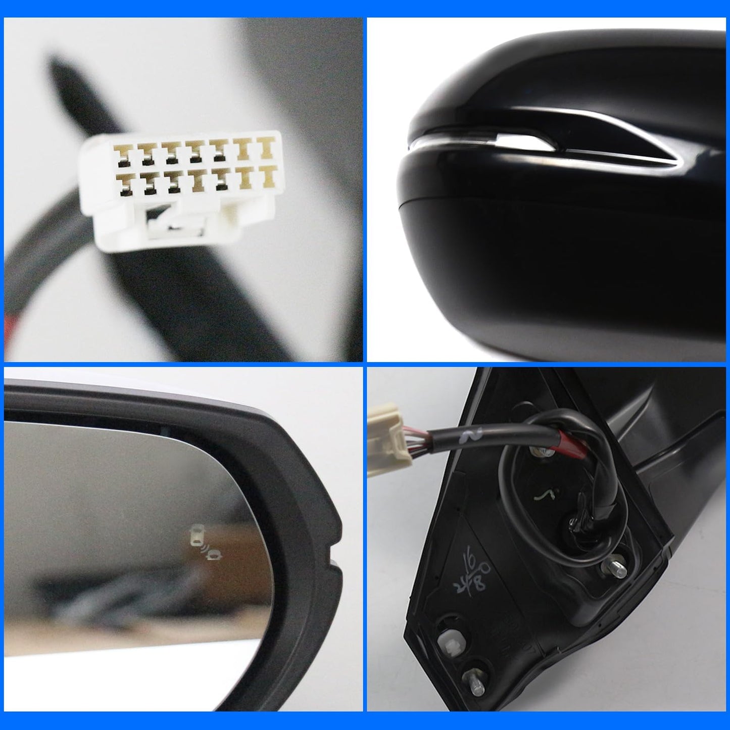 Espejo retrovisor conductor Honda CRV 17-22 negro 9 pines
