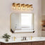 Apliques baño estilo granja 5 luces acabado latón antiguo