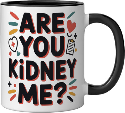 Taza de cerámica para enfermero nefrológico dialisis negro/blanco