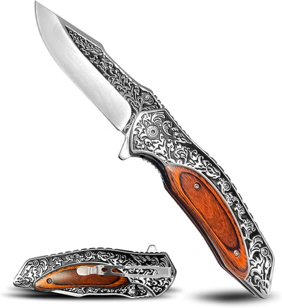 Cuchillo bolsillo retro plegable hombre bloqueo