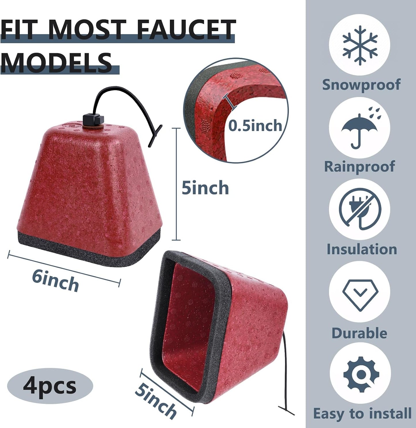 Fundas grifo invierno pack 4 espuma aislada reutiliz.