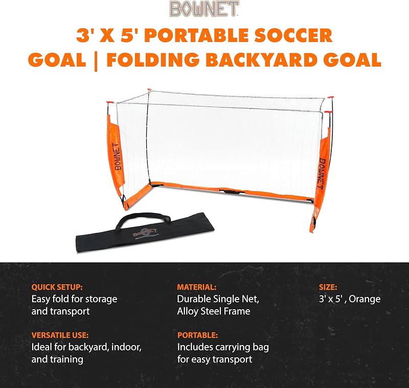 Portería fútbol plegable marco metal duradero