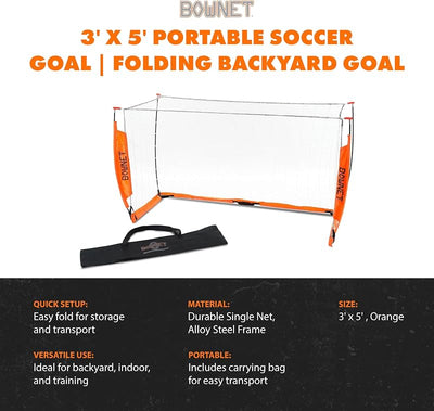 Portería fútbol plegable marco metal duradero