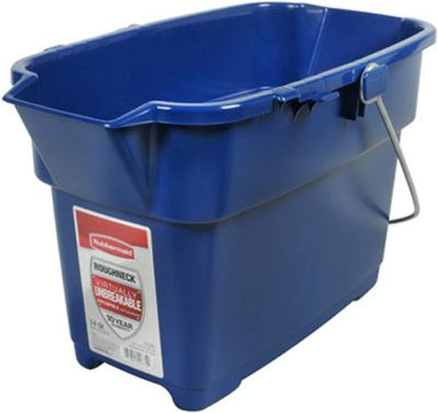Cubo cuadrado 13,25L azul con asa vaciado resistente hogar