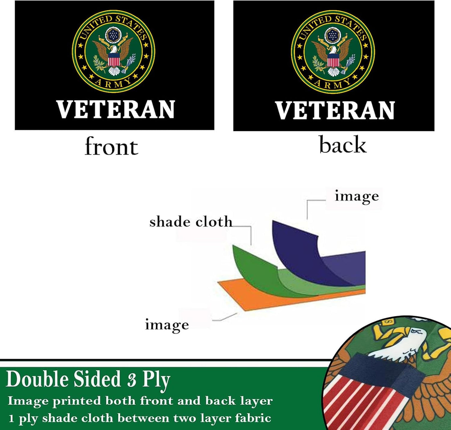 Banderas emblema militar doble cara verde Fuerza Armada