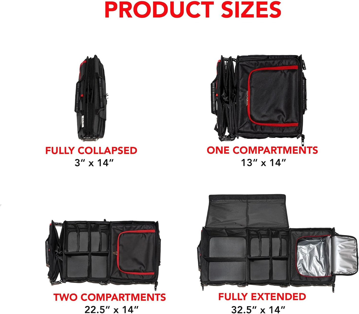Organiz. maletero coche plegable con tapa y bolsa térmica