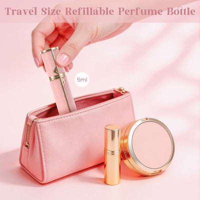 Botella spray perfume recargable 0.17oz piel autentica