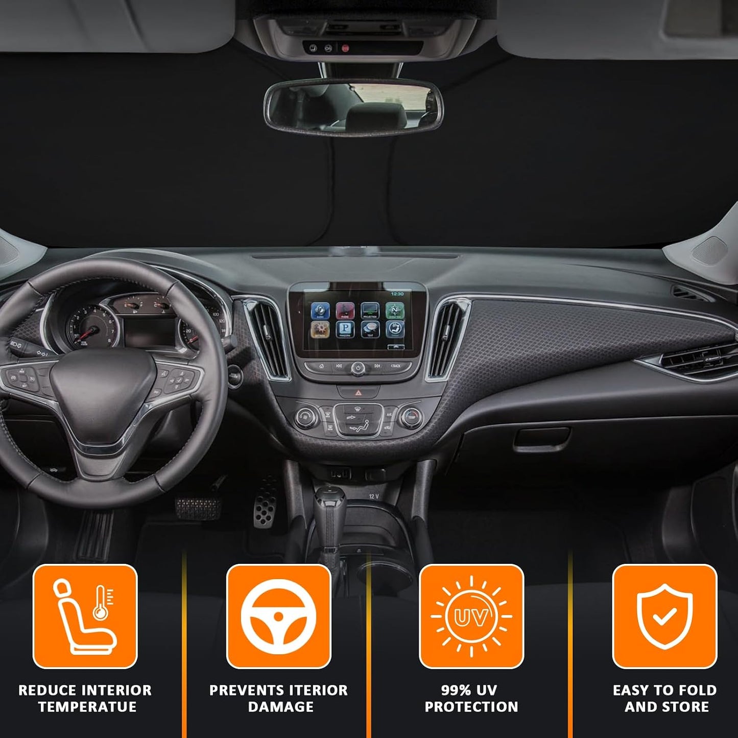 Parasol plegable para Chevy Malibu bloquea UV