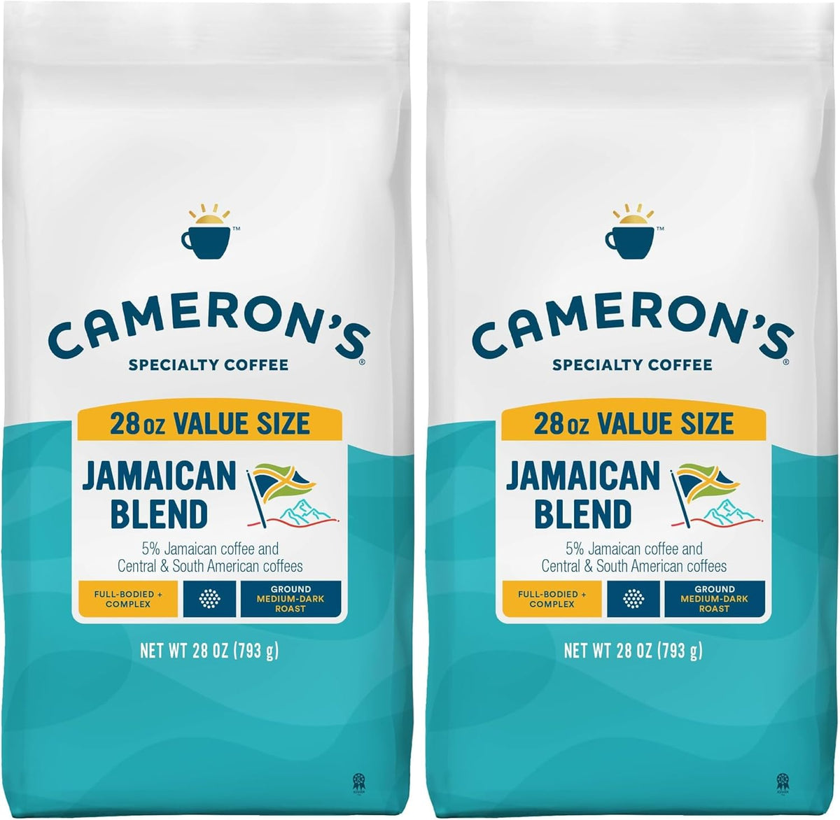 Bolsa de café molido tostado mezcla jamaicana paquete de 2