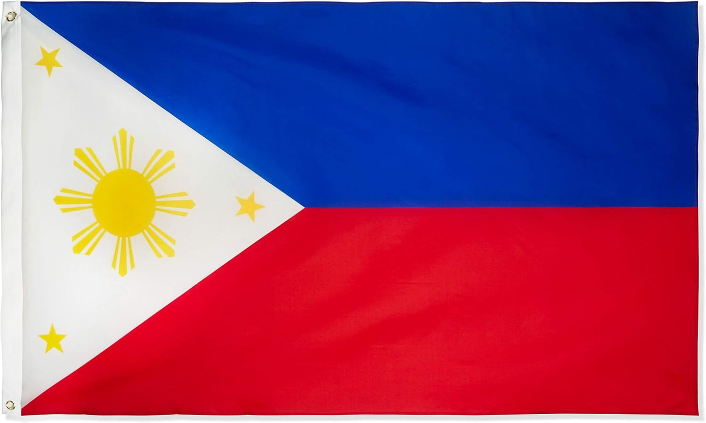 Bandera Filipinas 3x5ft poliéster resistente decoloración