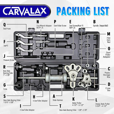 Set extractor martillo 12 vías cojinete llanta eje 23 pzas