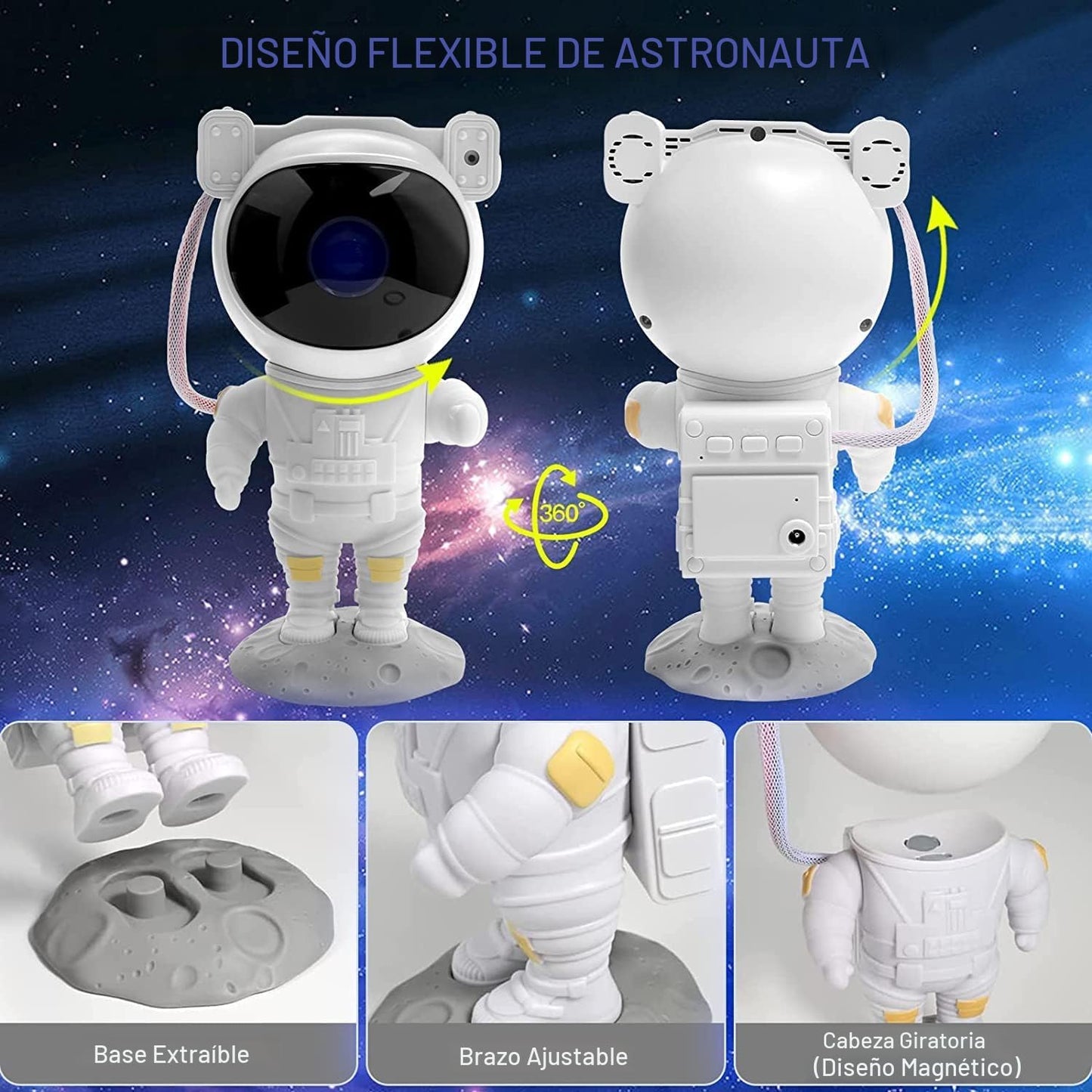 Proyector estrellas 8 efectos nebulosa para dormitorio niños