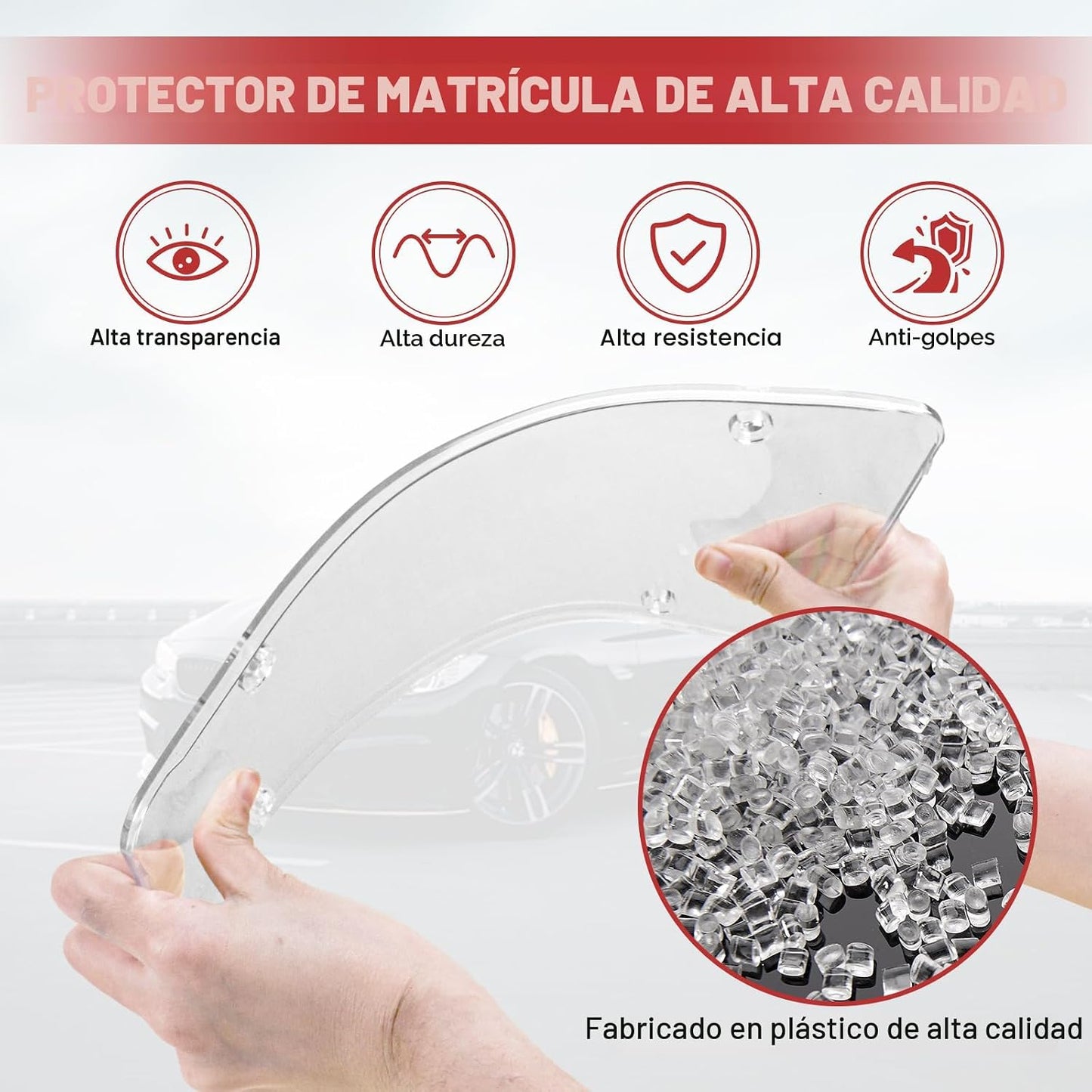 2 Cubiertas placa matrícula 12x6pulg universal transparente