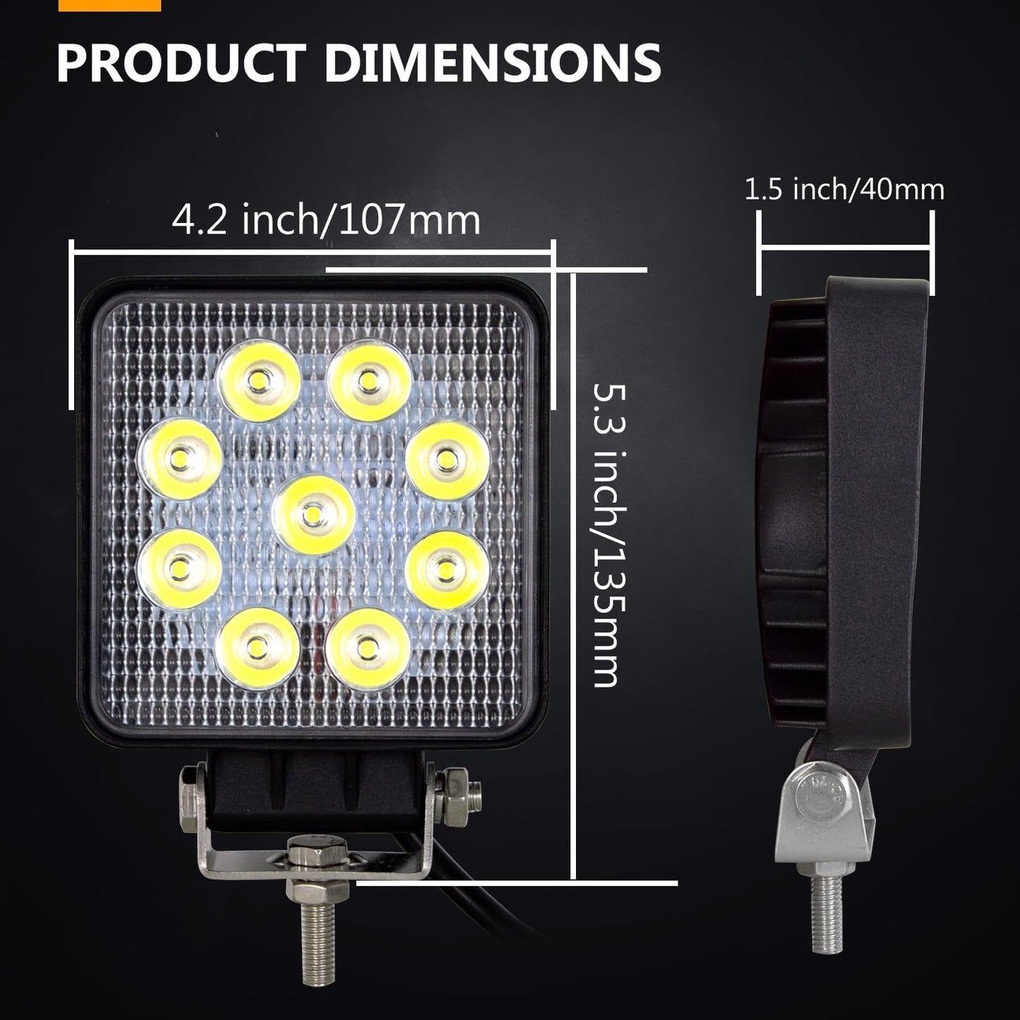10 Barras Led 4pulg 27w Lámpara Cabina Vehículo Marin