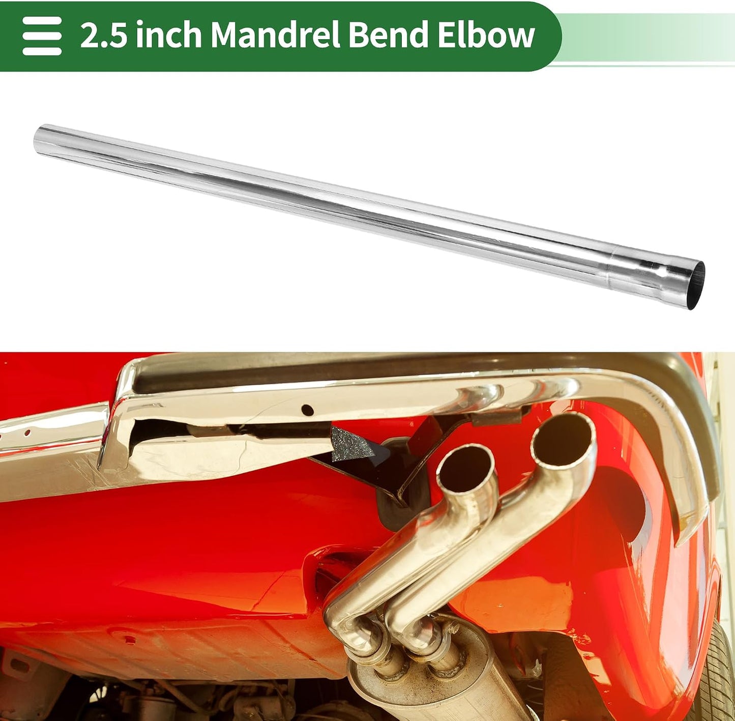 Tubo recto acero inox T304 2.5" 40" tono plateado