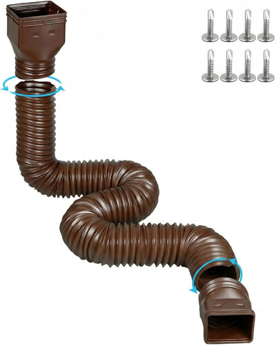 Extensión bajante canalón 11.5ft diámetro 4pulg marrón