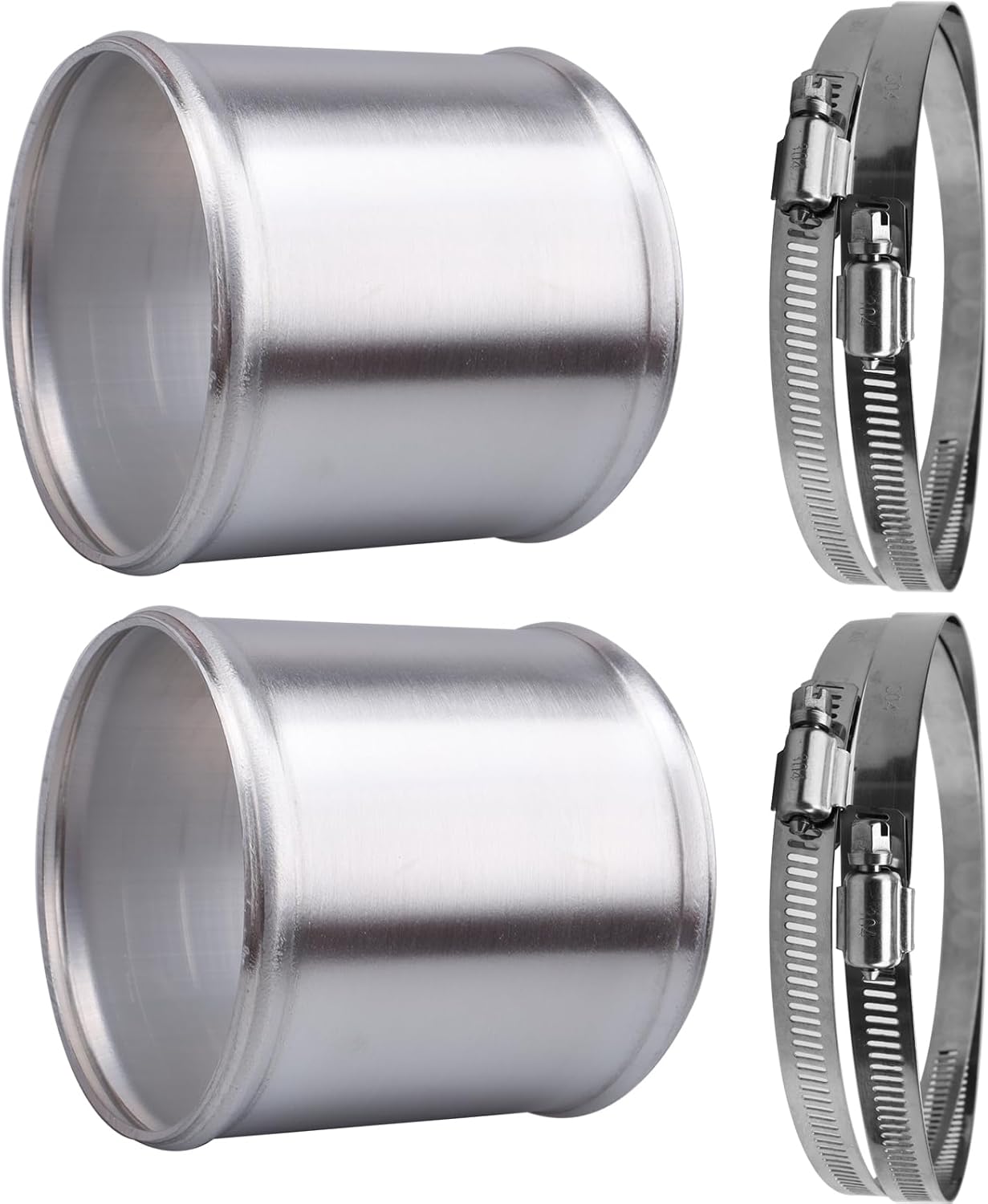 Conector tubo silicona aluminio 4 con abrazaderas acero