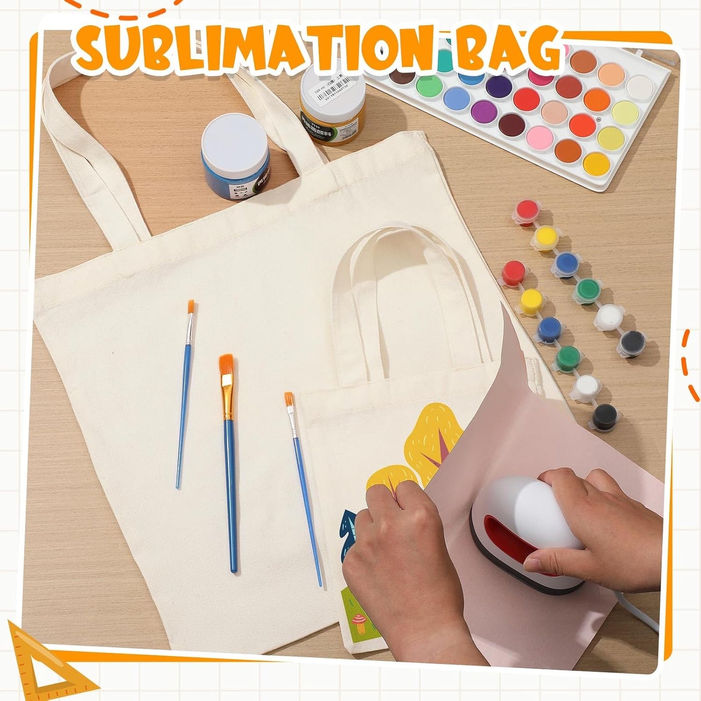 24 Pzas Bolsas Tote Reutilizables Sublimación 15x15"