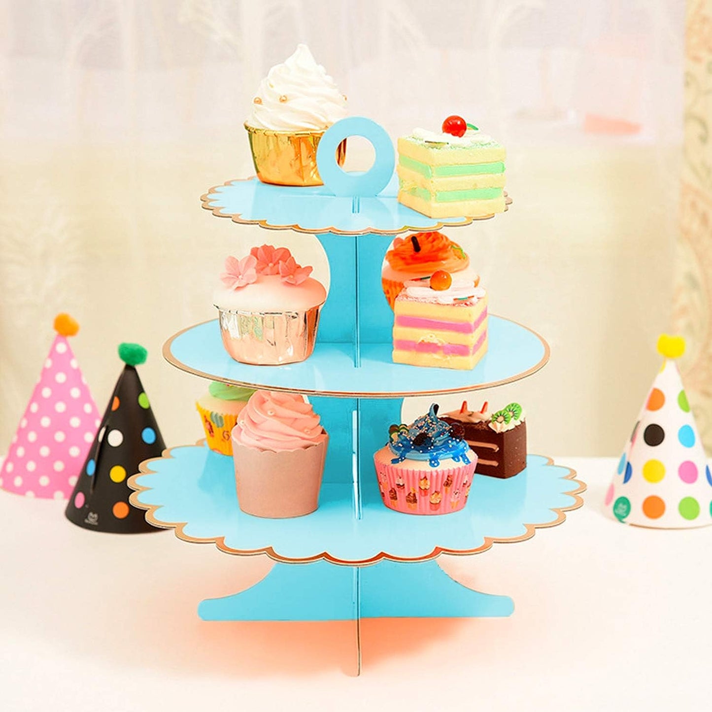Soporte cupcakes 3 niveles para postres dulces y galletas
