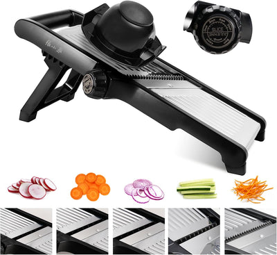 Cortador mandolina 5en1 acero inox cuchillas afiladas para verduras