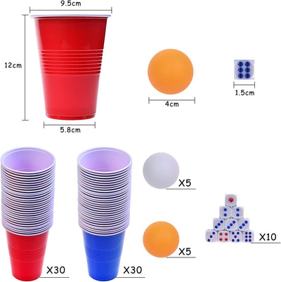 60 Pzas Vasos Plástico 16oz Reutiliz. Rojo Azul
