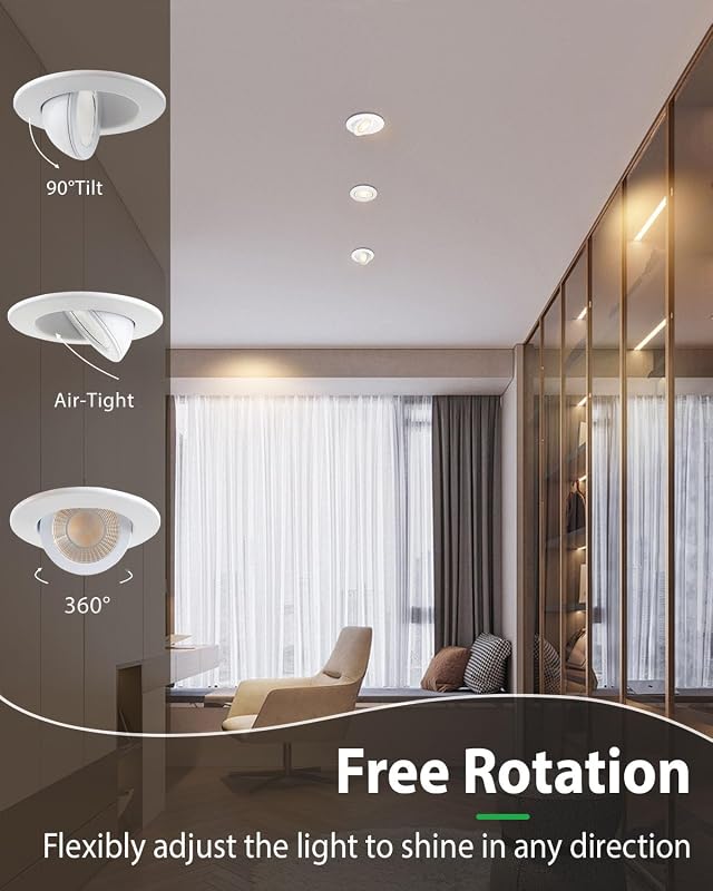 Iluminación LED empotrada 3" ajustable 2700K-5000K