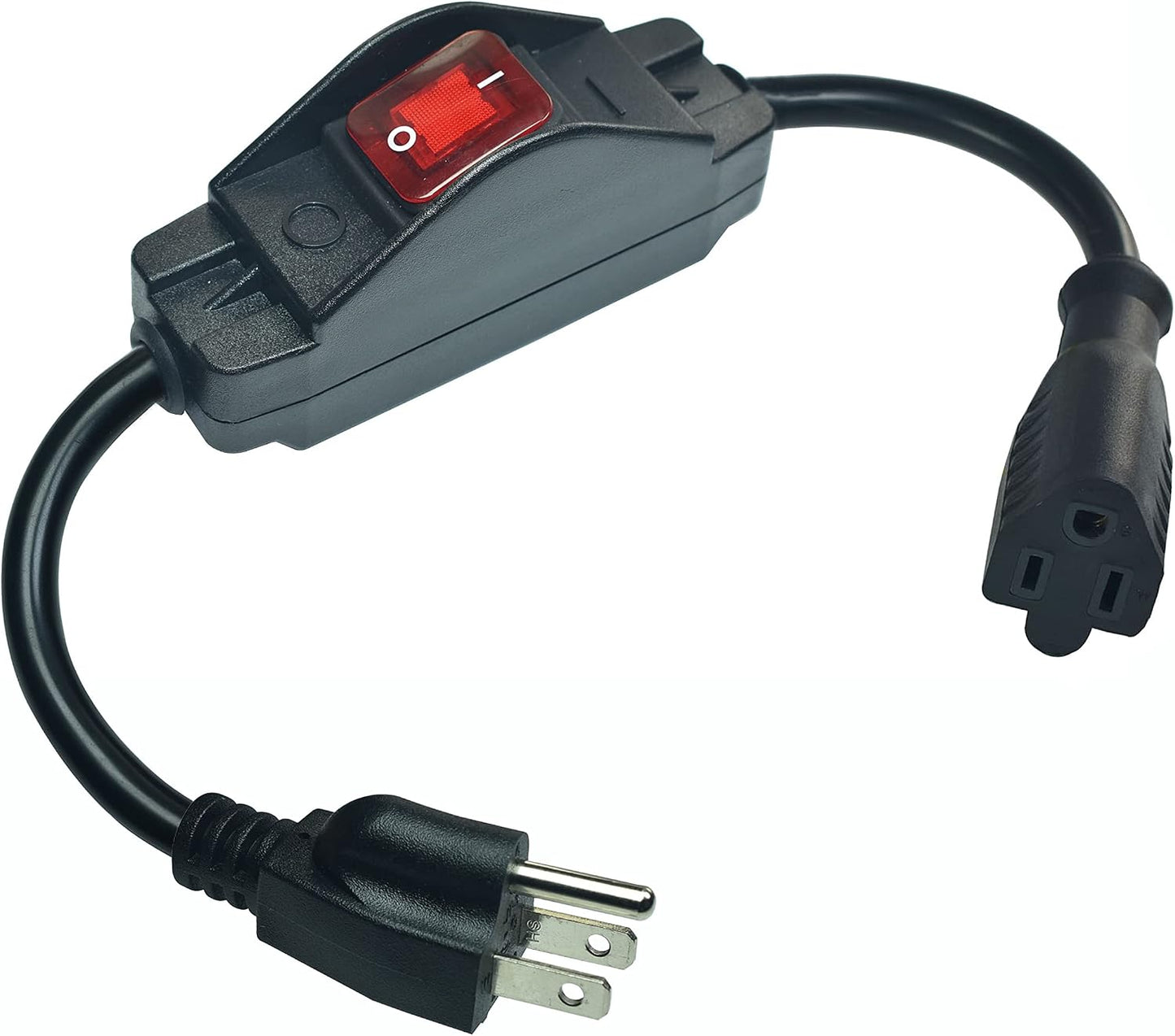 Cable extensión negro 3 puntas con interruptor impermeable