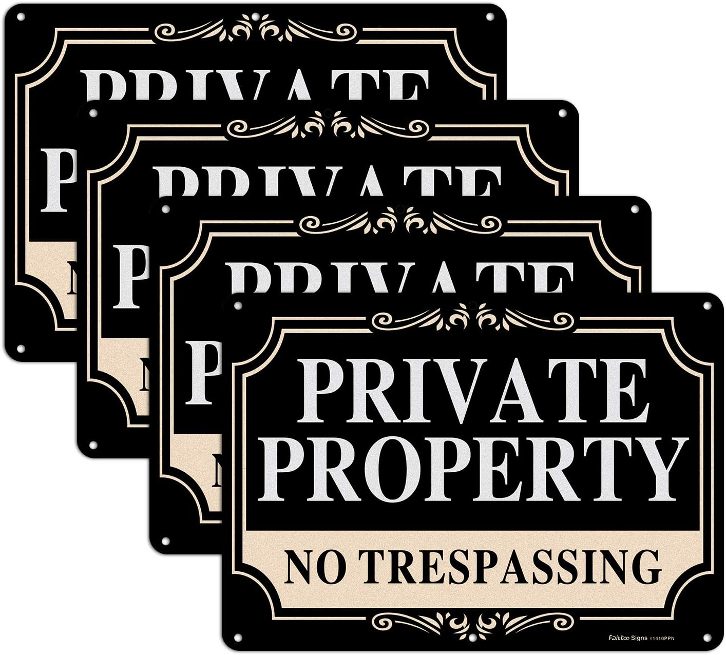 Señal No Trespassing de aluminio 14x10pulg reflectante