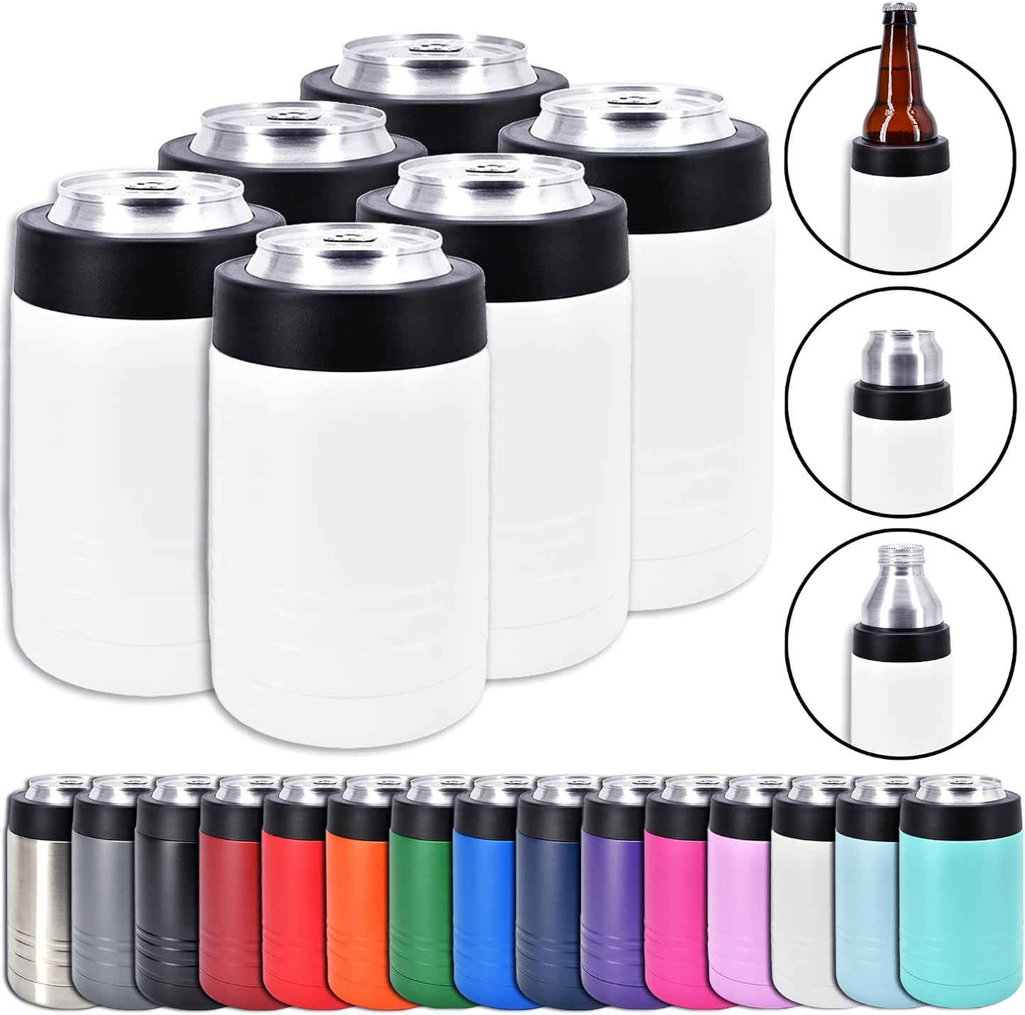 Enfriador bebidas acero inox doble pared 12oz 6 Pzas