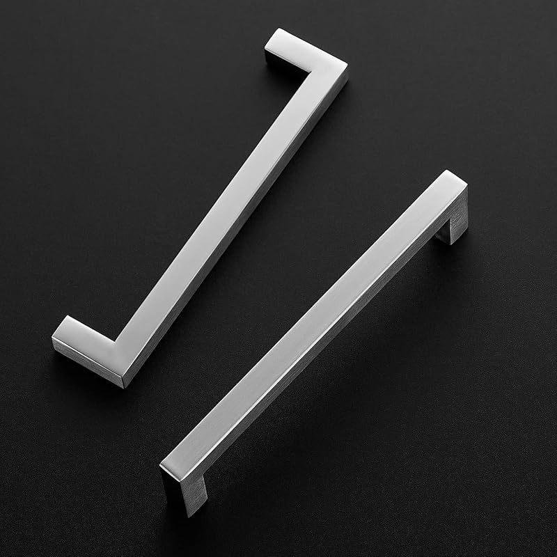 30 Manijas Barra Cuadrada Níquel Cepillado 6-1/4"