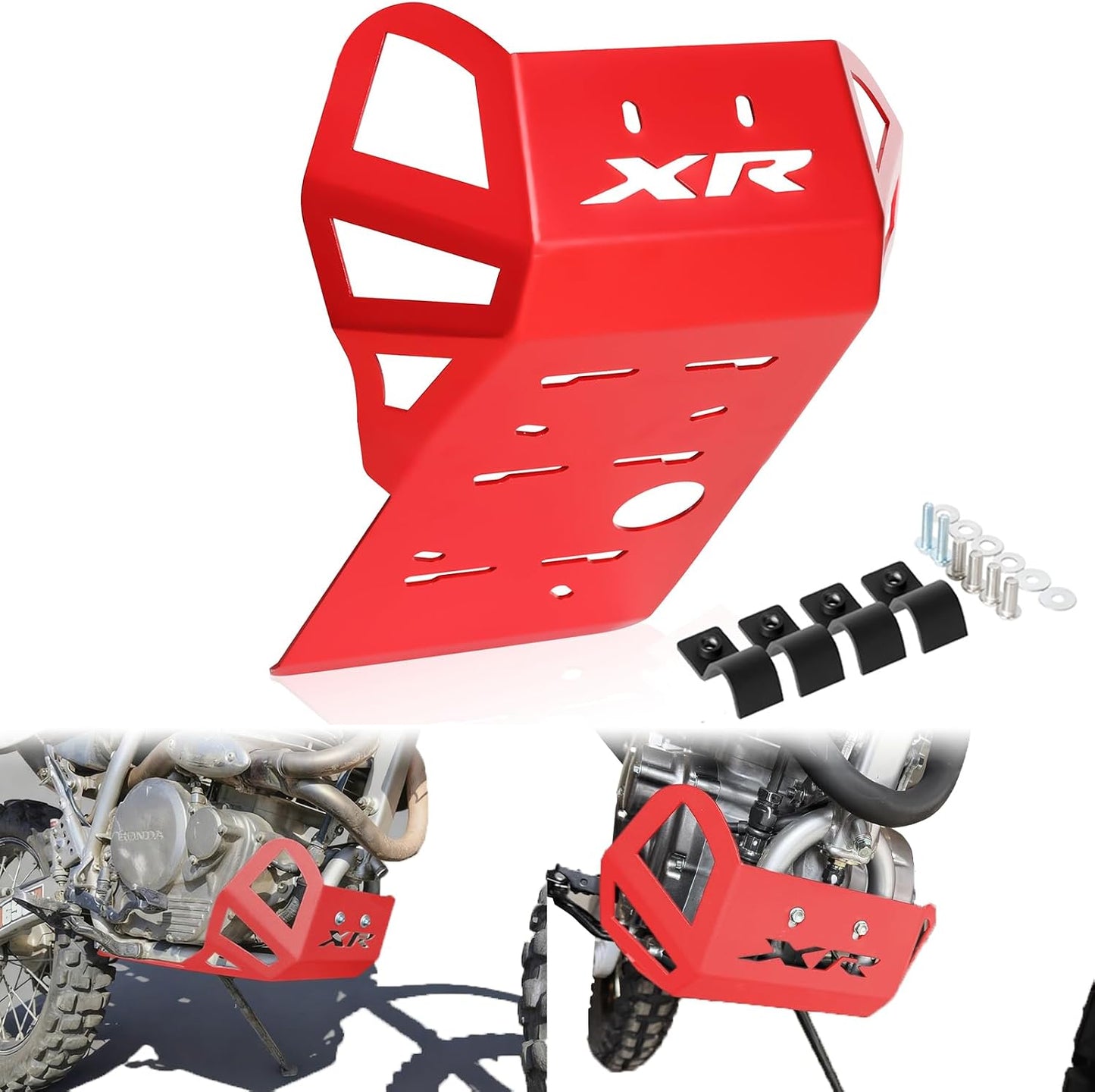 Placa proteccion XR650L XR600R rojo