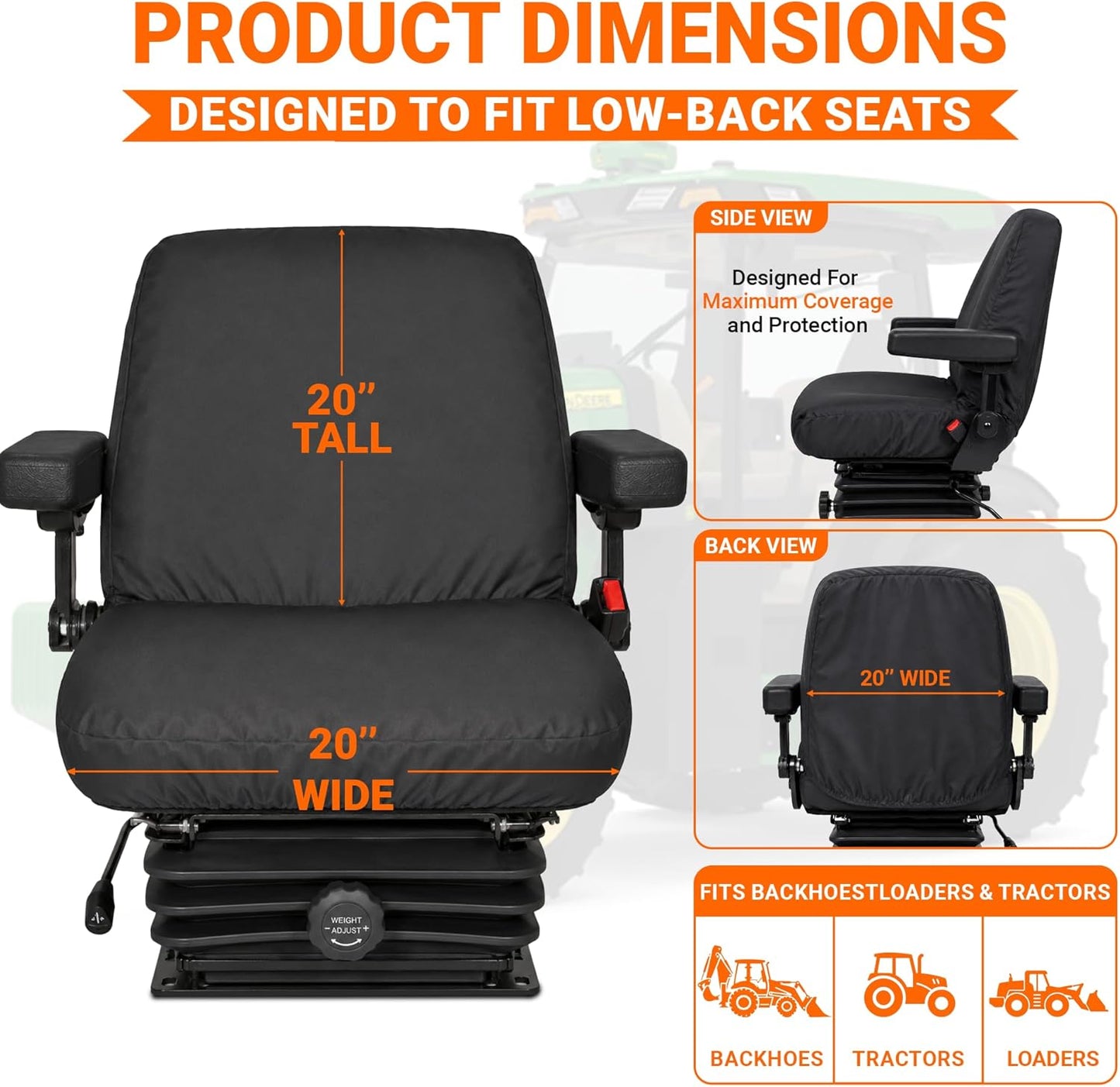 Funda universal asiento respaldo equipo pesado