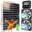 Ventilador solar gallinero invernadero doble con batería 3 modos