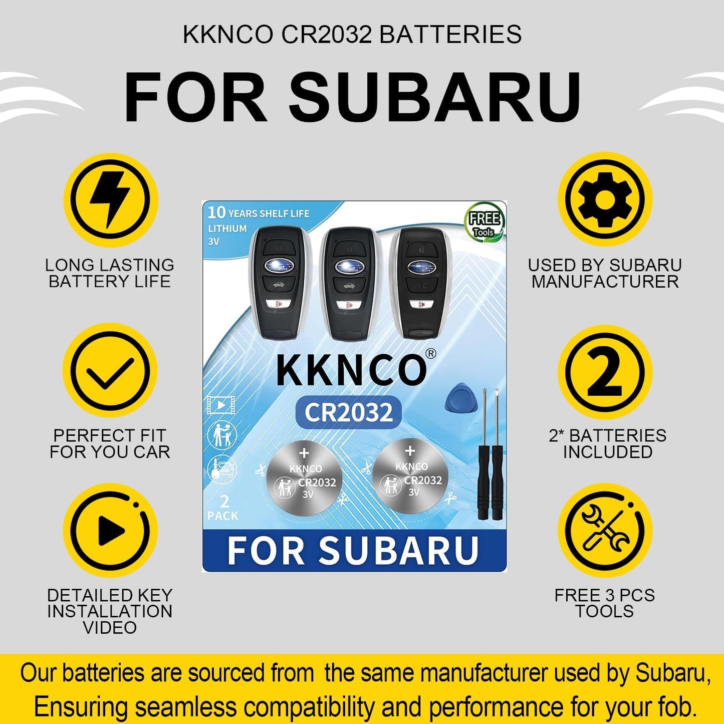Baterías llavero Subaru control remoto inteligente pack 2