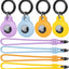 4 Fundas Silicona AirTag 2/1 con Mosquetón Morado Azul