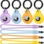 4 Fundas Silicona AirTag 2/1 con Mosquetón Morado Azul