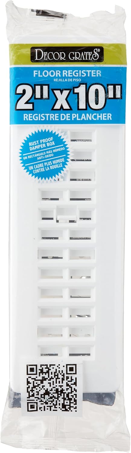 Rejilla plástico piso 2x10pulg color blanco
