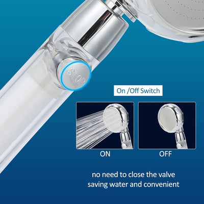 Cabezal ducha RV con 4 filtros agua dura manguera interruptor