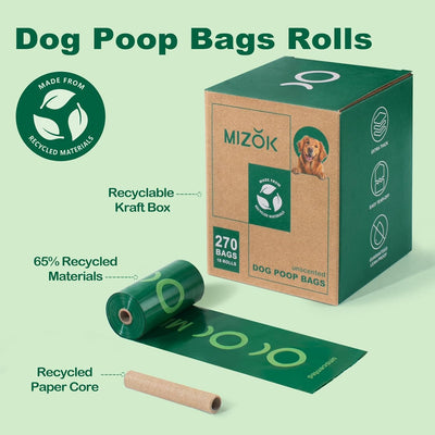 Bolsas excrementos perro 270uds reciclado a prueba fugas