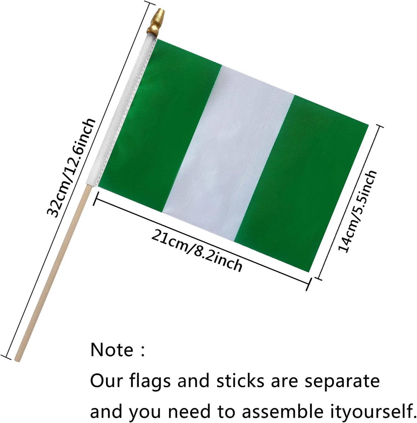 Banderas nigerianas 5x8" pack 12