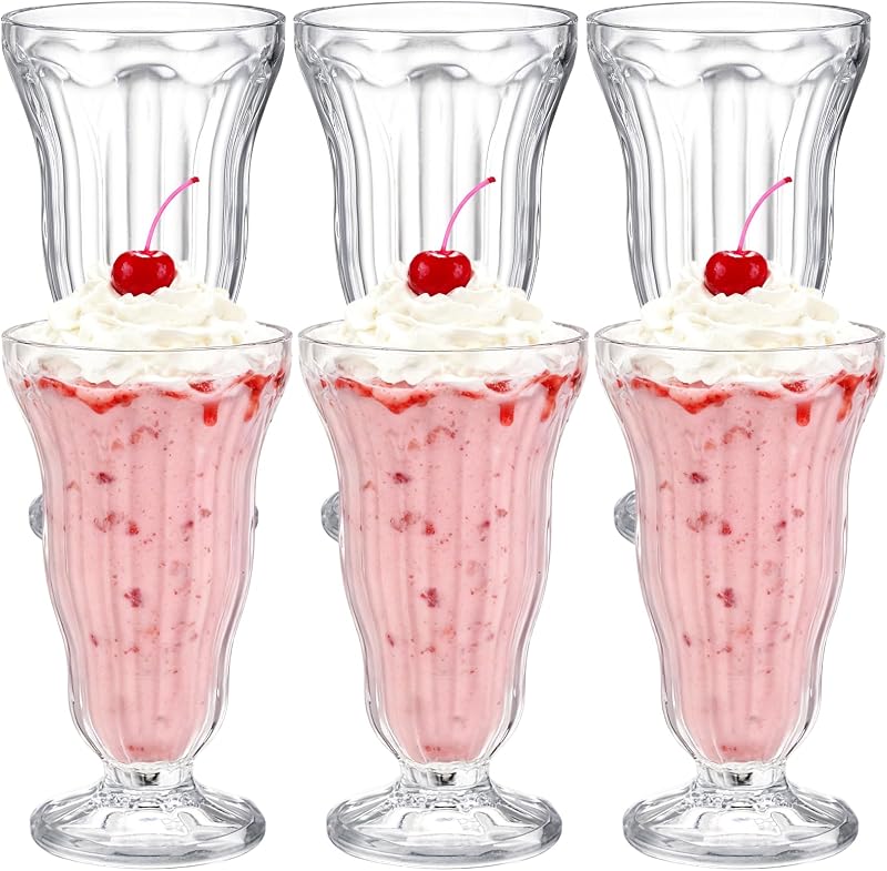 6 Vasos Acrílicos 15oz para Batido Helado Fiestas