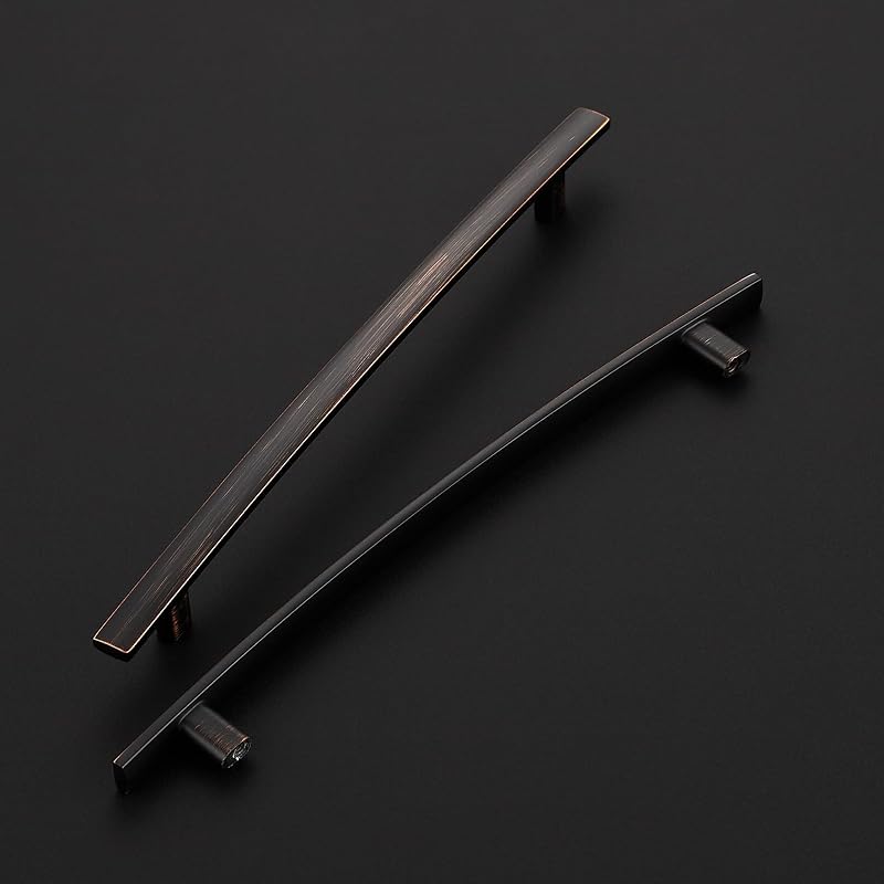 15 Tiradores Curvos Bronce Aceitado 7.5" para Gabinete