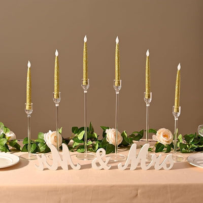 18 Portavelas Acrílicos Cónicos para Mesa Bodas