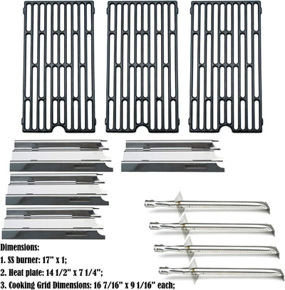Kit DG207 Reemplazo parrillas fundición 4 quemadores 17pulg