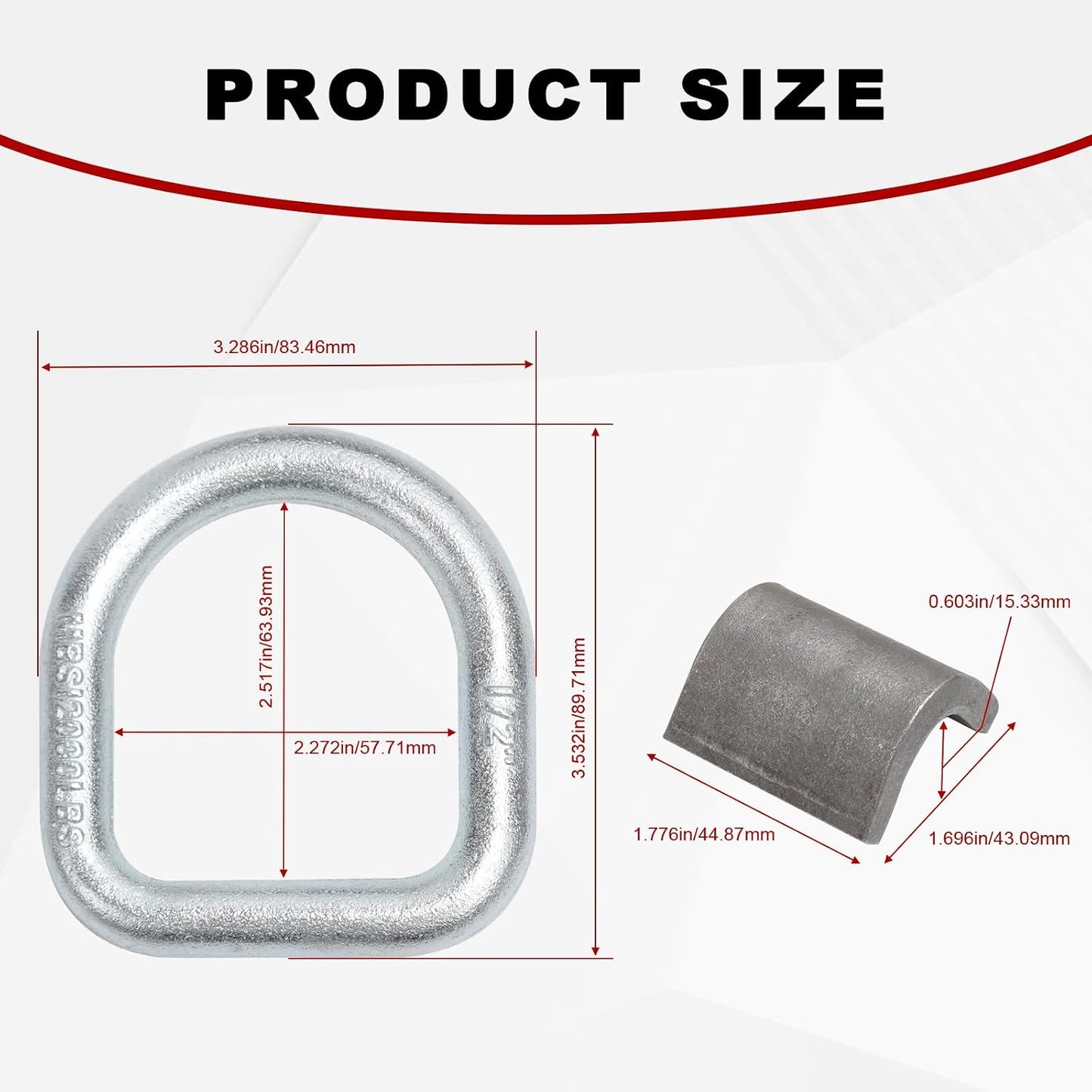 Anillo D 1/2" alta resistencia para remolques
