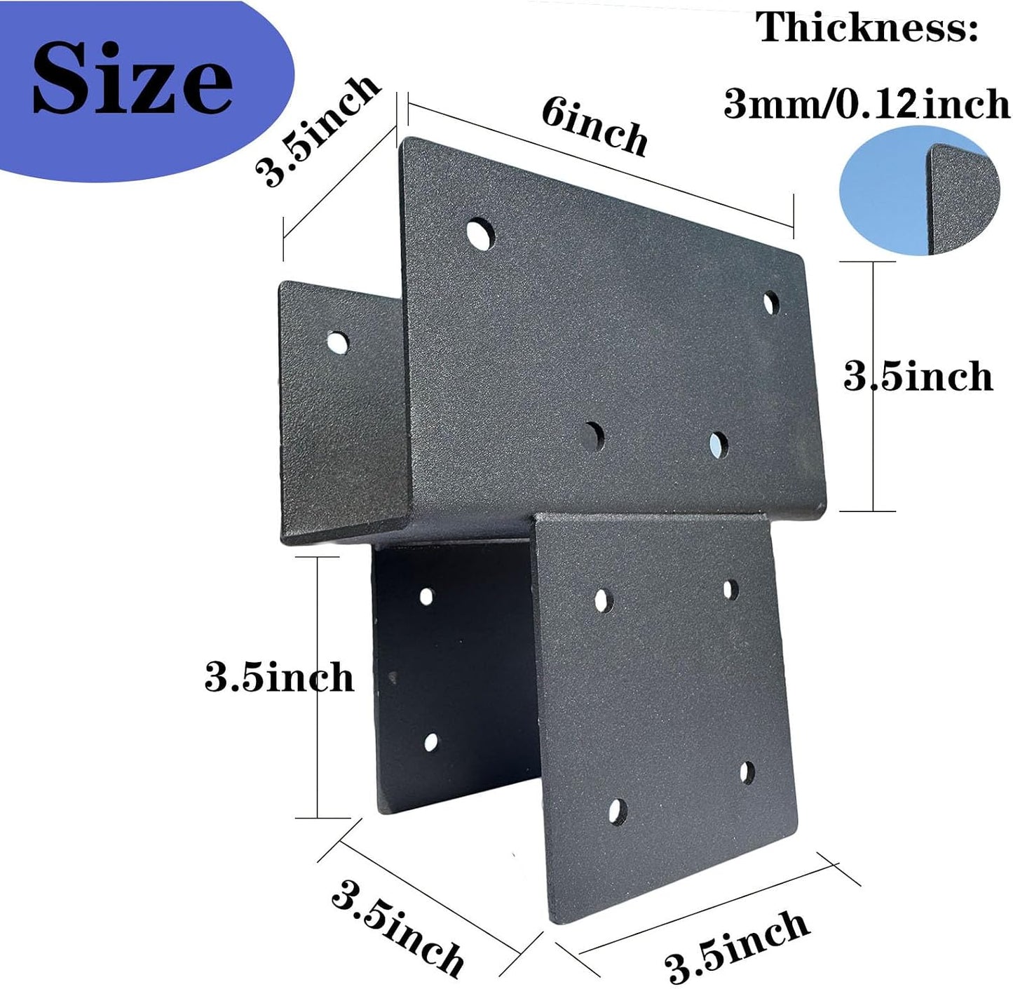 Soportes poste 4x4pulg acero galvanizado anclaje madera