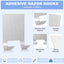 Soporte adhesivo para maquinilla pared metal plateado 2uds