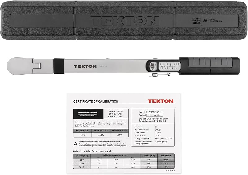 Llave torsión viga dividida 3/8 pulg 20-100 ft-lb